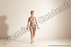 Swimsuit Gymnastic poses Woman White Moving poses Slim long brown Dynamic poses Academic